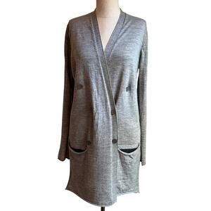 By Malene Birger 100% Wool Longline Gray Cardigan Womens Small
